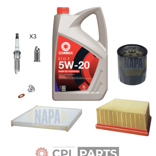 FULL SERVICE KIT For Ford Fiesta 1.0 EcoBoost Napa Filters & Comma Engine Oil
