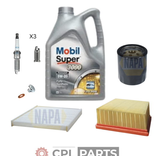 FULL SERVICE KIT For Ford Fiesta 1.0 EcoBoost Napa Filters & Mobil 1 Engine Oil