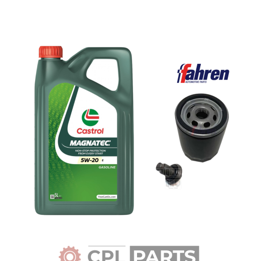 Ford Fiesta MK8 1.0 EcoBoost 2017-2023 - Fahren Oil Filter Service Kit + Castrol Oil