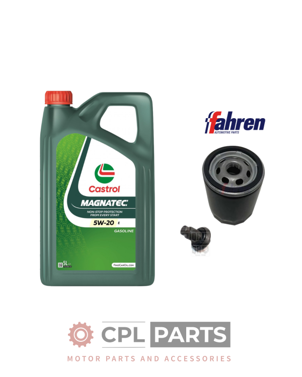 Ford Fiesta MK8 1.0 EcoBoost 2017-2023 - Fahren Oil Filter Service Kit + Castrol Oil